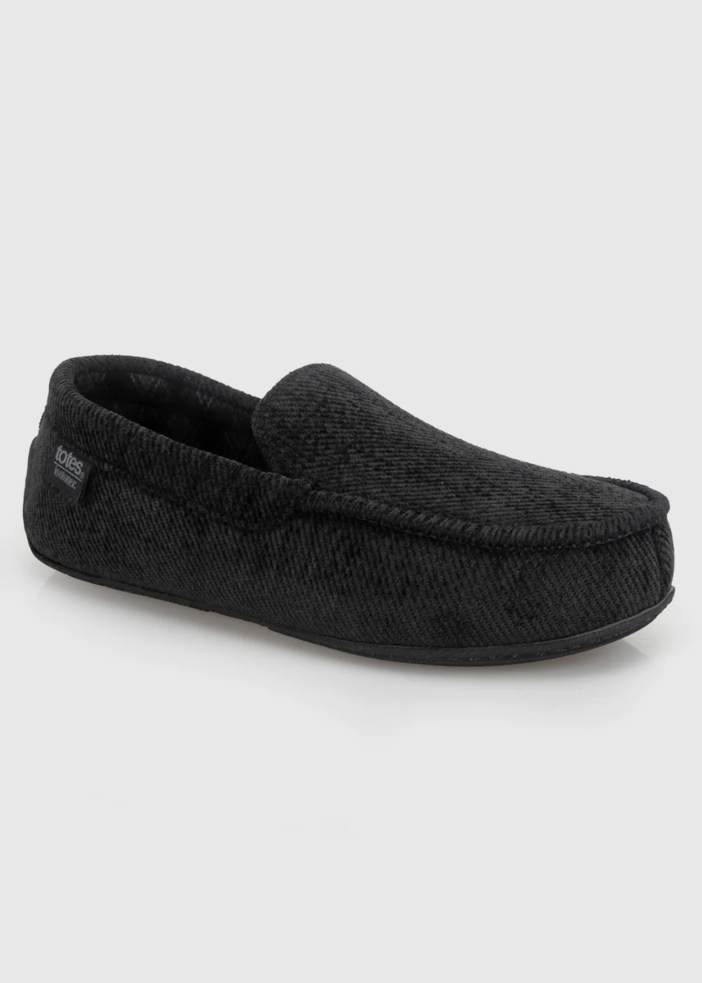 Totes Isotoner Black Soft Cord Moccasin Slippers - 8 Image 3