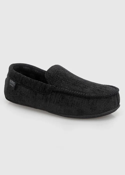 Totes Isotoner Black Soft Cord Moccasin Slippers - 8 Image 3