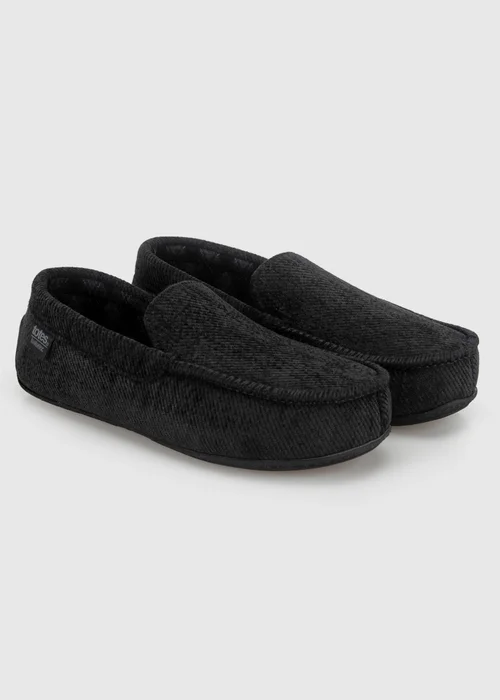 Totes Isotoner Black Soft Cord Moccasin Slippers - 8 Image 4