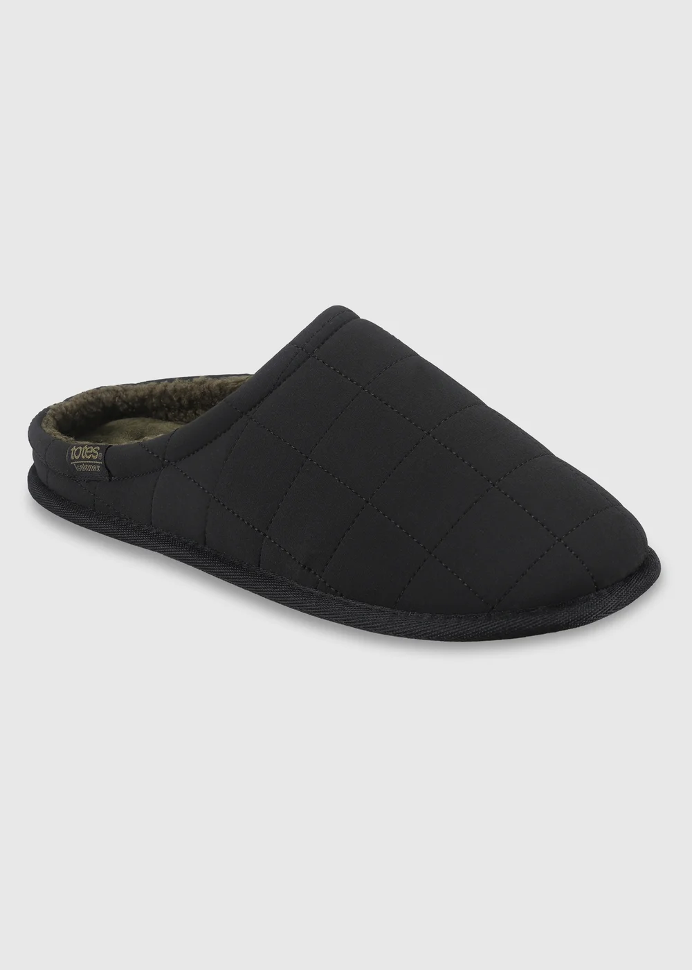 Totes Isotoner Black Quilted Mule Slippers - 9 Image 3