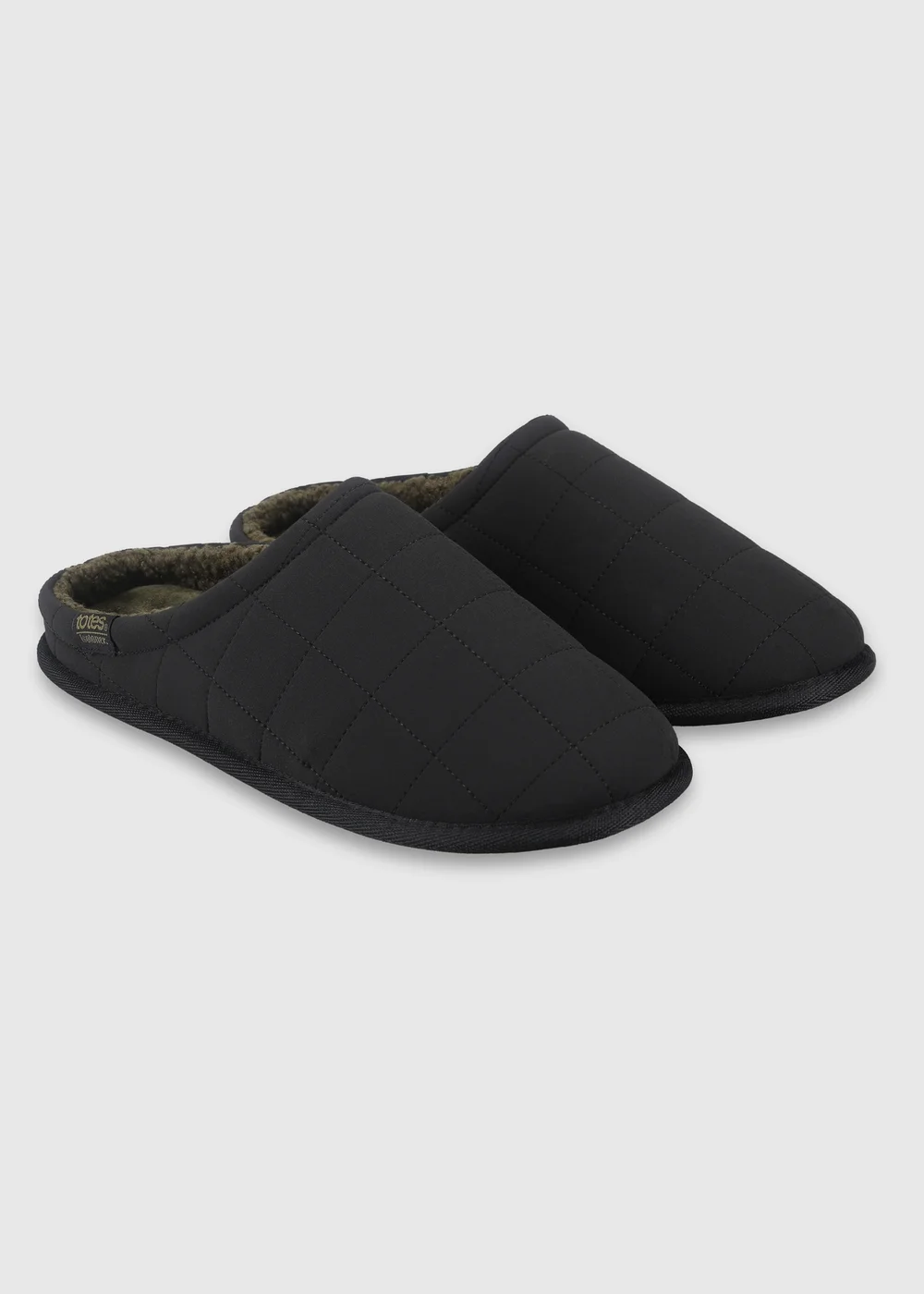 Totes Isotoner Black Quilted Mule Slippers - 9 Image 4