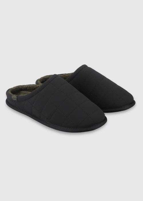 Totes Isotoner Black Quilted Mule Slippers - 9 Image 4