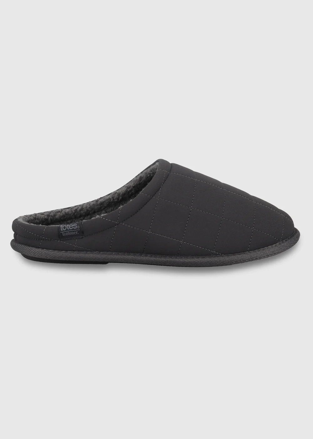 Totes Isotoner Charcoal Grey Quilted Mule Slippers - 8 Image 1
