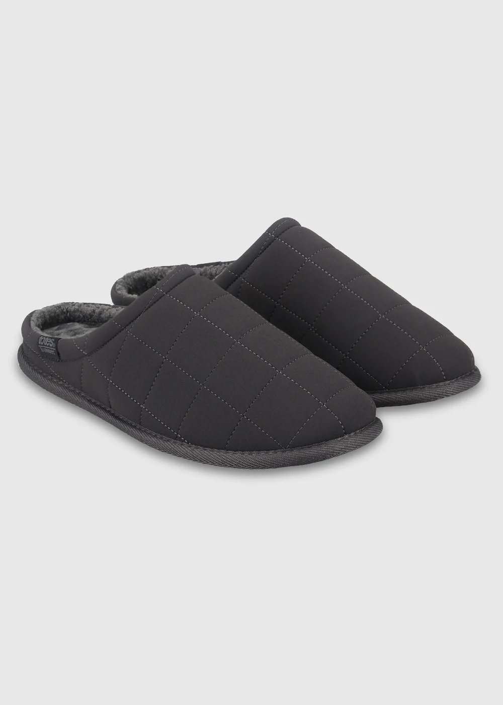 Totes Isotoner Charcoal Grey Quilted Mule Slippers - 8 Image 4