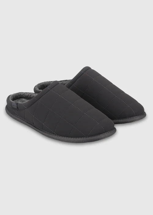 Totes Isotoner Charcoal Grey Quilted Mule Slippers - 8 Image 4
