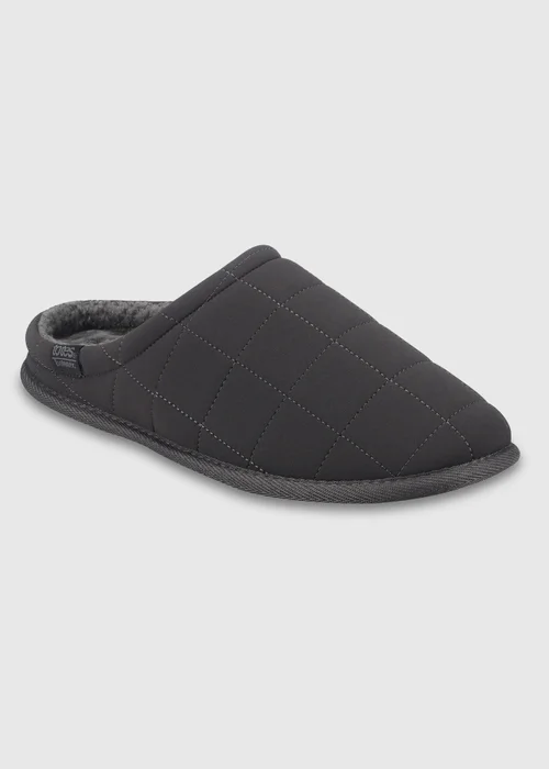 Totes Isotoner Charcoal Grey Quilted Mule Slippers - 8 Image 3