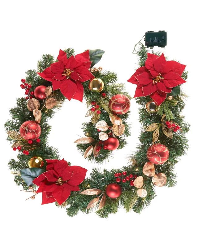 WeRChristmas Pre-Lit Natural Fir Christmas Garland Ideal For Mantels Staircases & Feature Walls 12 Ft
