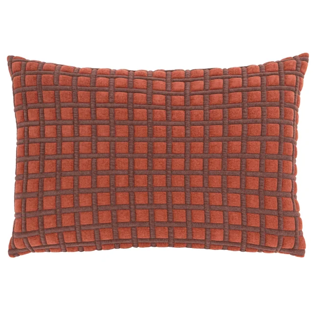 Furn Softie Grid 40x60cm Quilted Cushions Cinnamon / Chocolate