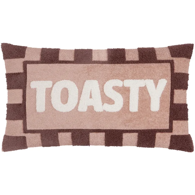 Furn Toasty 30 x 50cm Boucle Cushions Pink/Chocolate
