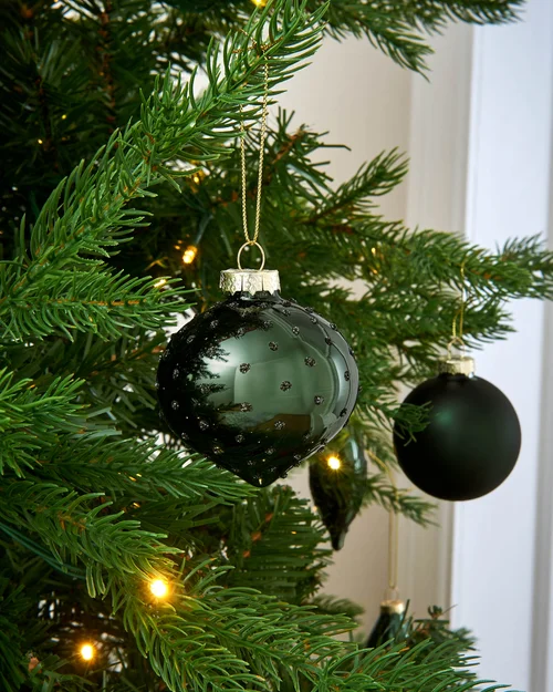 WeRChristmas Sage Green Glass Christmas Baubles 20 Pack 6.6 Cm - No Size Image 3
