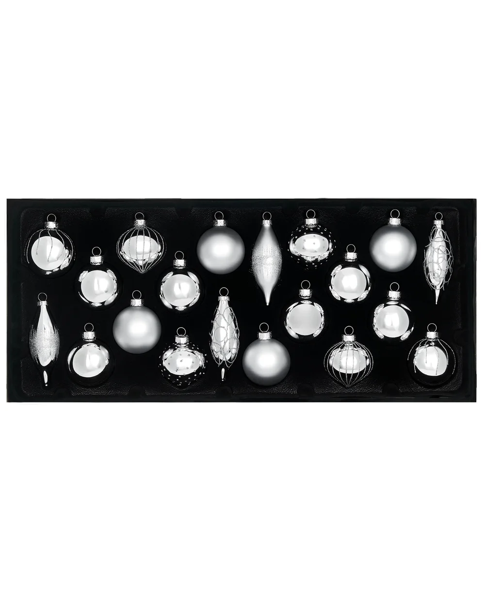 WeRChristmas Silver Glass Christmas Baubles 20 Pack 6.6 Cm - No Size Image 1