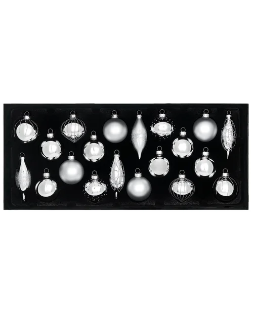 WeRChristmas Silver Glass Christmas Baubles 20 Pack 6.6 Cm - No Size Image 1