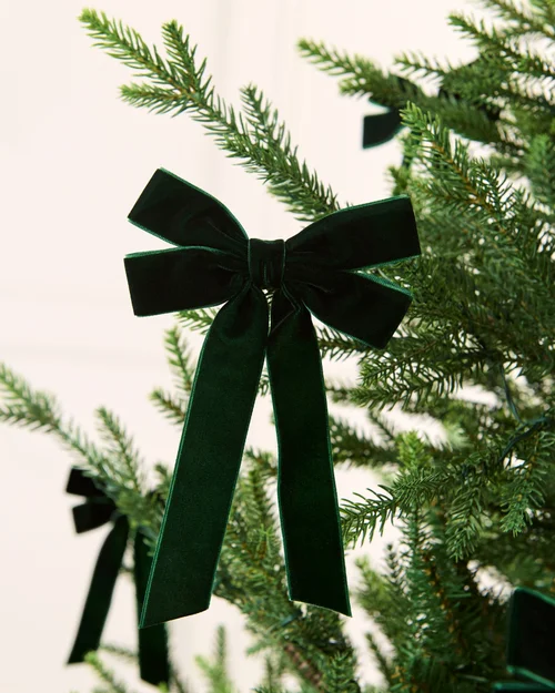 WeRChristmas Sage Green Set Of 20 Velvet Double Christmas Bows 16.5 Cm - No Size Image 3