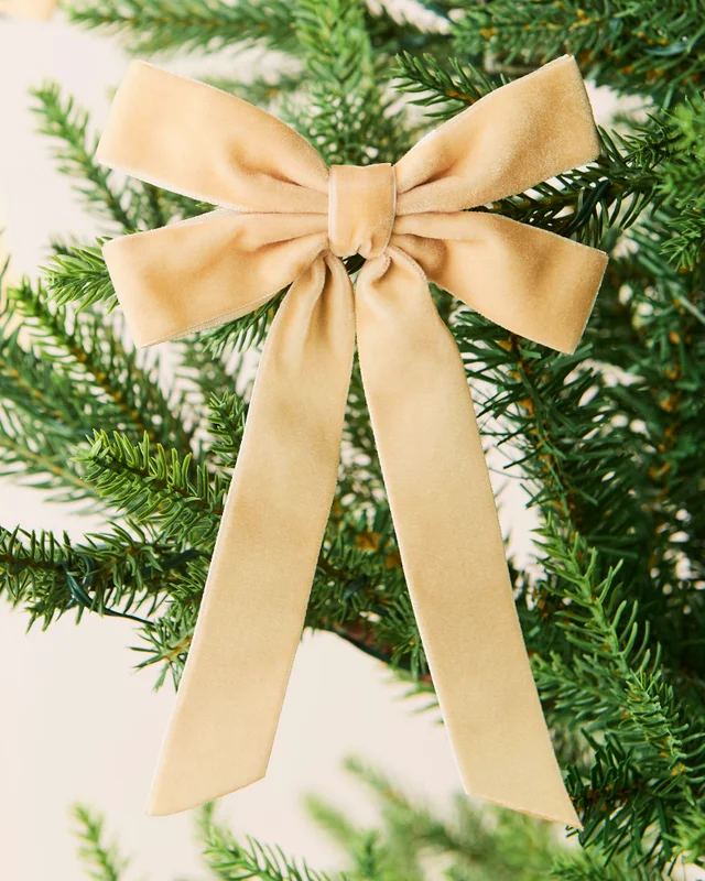 WeRChristmas Latte Set Of 20 Velvet Double Christmas Bows 16.5 Cm
