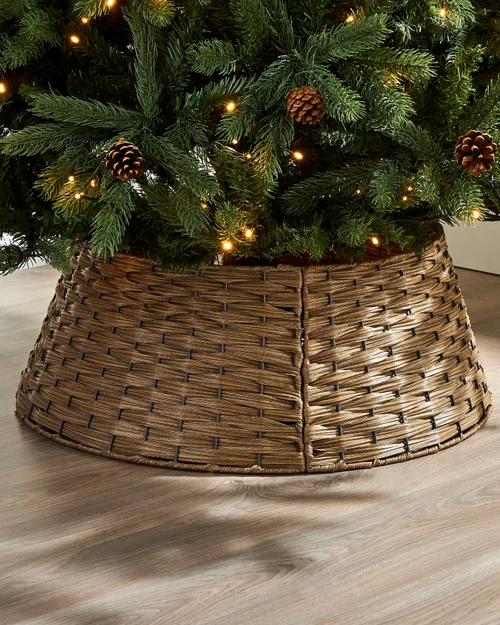 WeRChristmas Light Brown Rattan Christmas Tree Collar 65 Cm - No Size Image 2