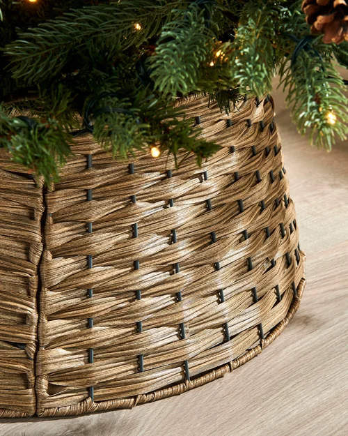 WeRChristmas Light Brown Rattan Christmas Tree Collar 65 Cm - No Size Image 3