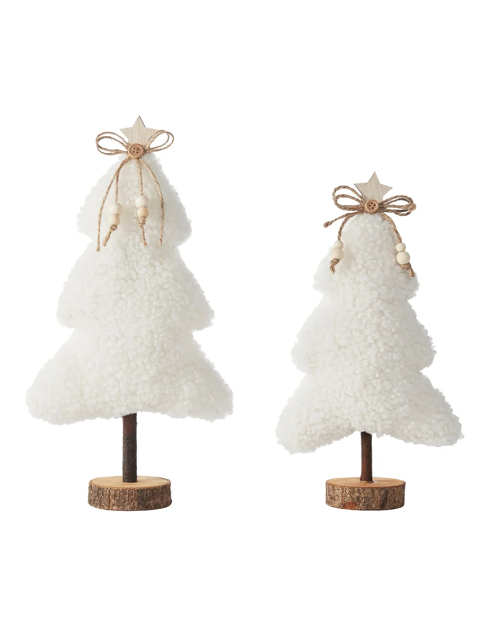 WeRChristmas Set Of 2 Sherpa Christmas Trees Tabletop Trees 34 Cm & 30 Cm - No Size Image 1
