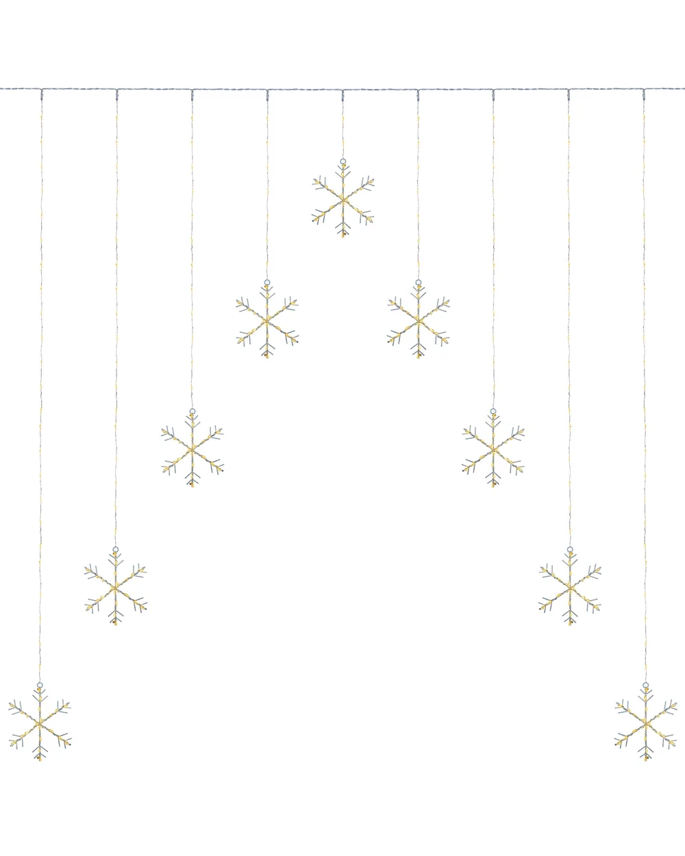 WeRChristmas White Snowflake Curtain String Lights 336 Warm White Leds 1.2 M - No Size Image 1
