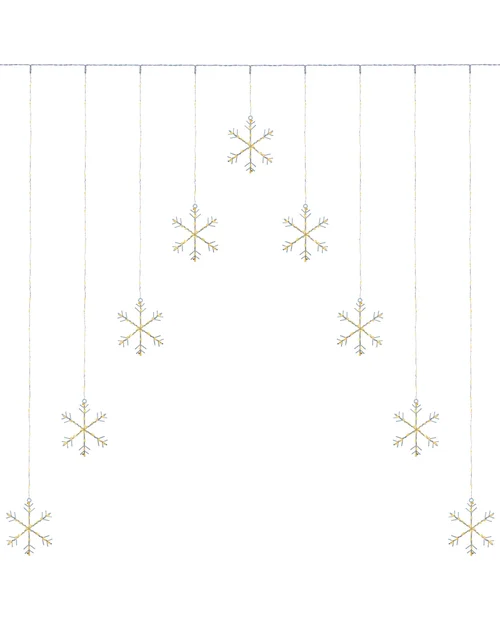 WeRChristmas White Snowflake Curtain String Lights 336 Warm White Leds 1.2 M - No Size Image 1