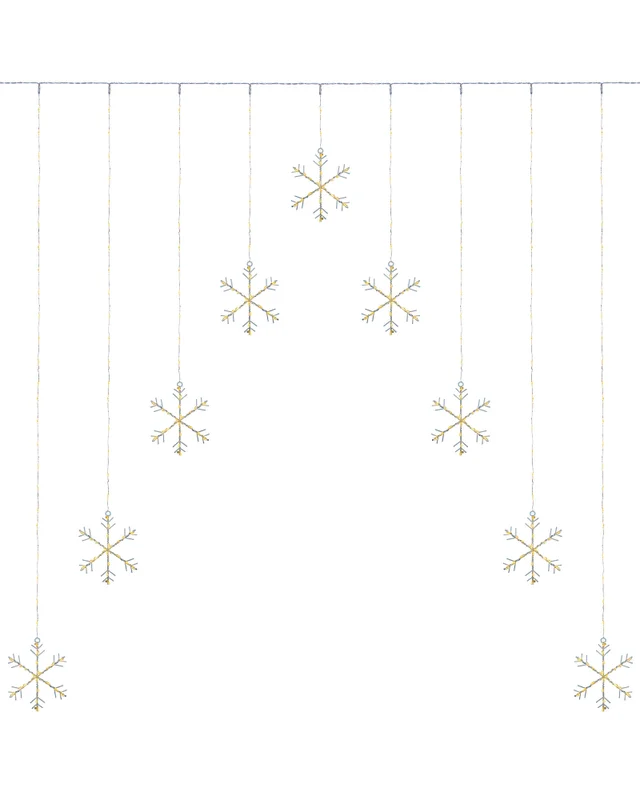 WeRChristmas White Snowflake Curtain String Lights 336 Warm White Leds 1.2 M
