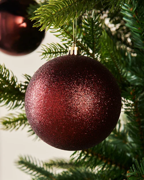 WeRChristmas Burgundy Set Of 9 Shatterproof Christmas Tree Baubles 10 Cm - No Size Image 4