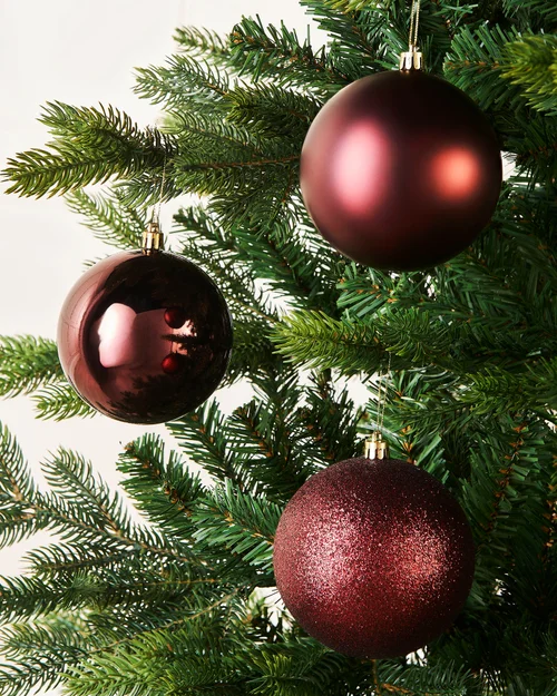 WeRChristmas Burgundy Set Of 9 Shatterproof Christmas Tree Baubles 10 Cm - No Size Image 3
