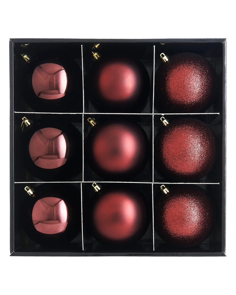 WeRChristmas Burgundy Set Of 9 Shatterproof Christmas Tree Baubles 10 Cm - No Size Image 1