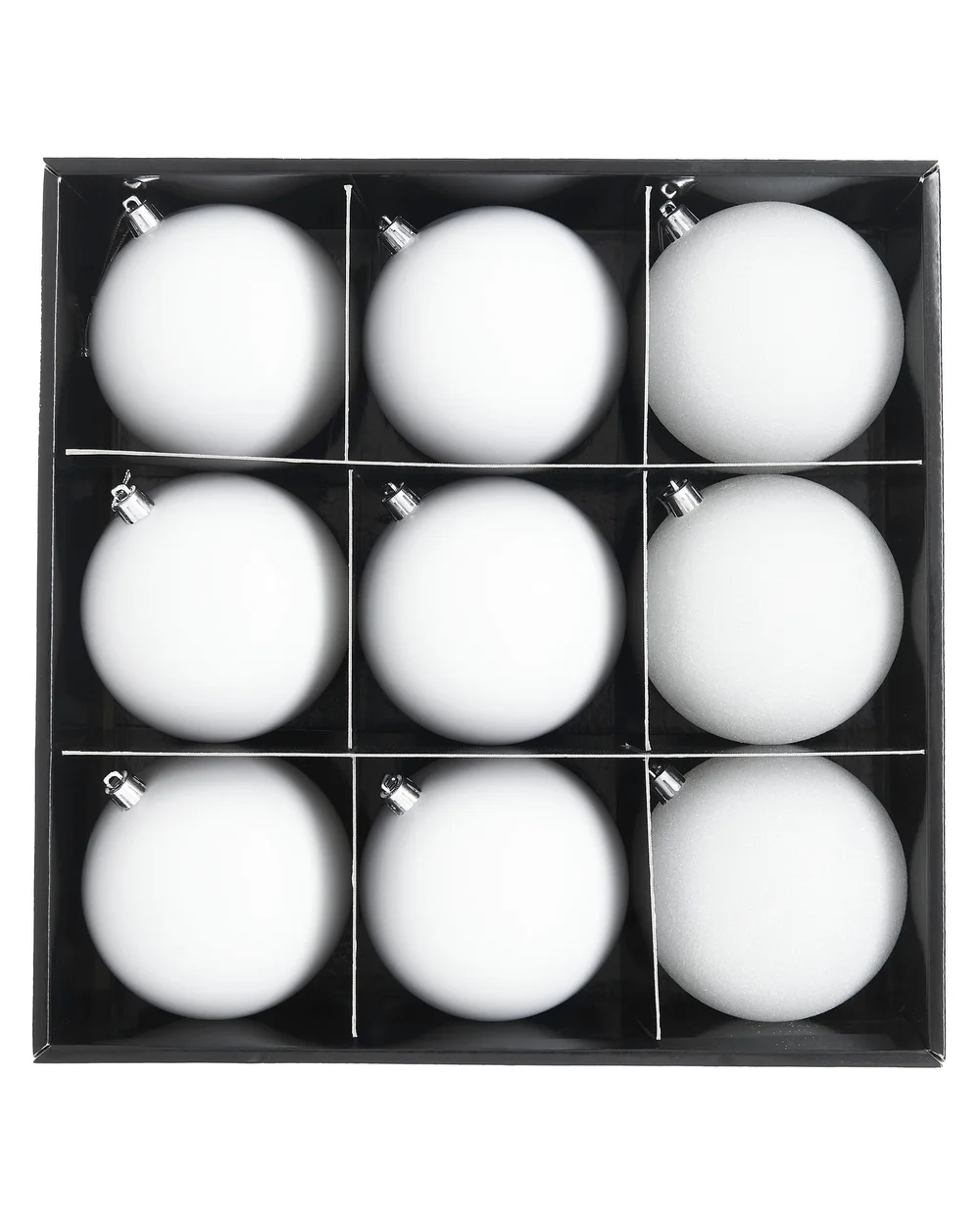 WeRChristmas White Shatterproof Christmas Baubles 9 Pack 10 Cm - No Size Image 1