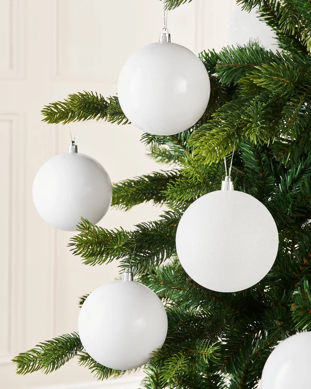 WeRChristmas White Shatterproof Christmas Baubles 9 Pack 10 Cm