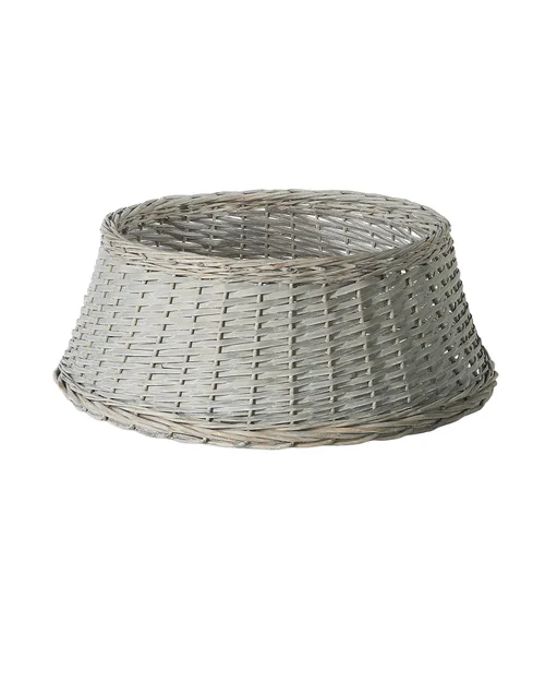 WeRChristmas Grey Wicker Rattan Christmas Tree Collar 70 Cm - No Size Image 1