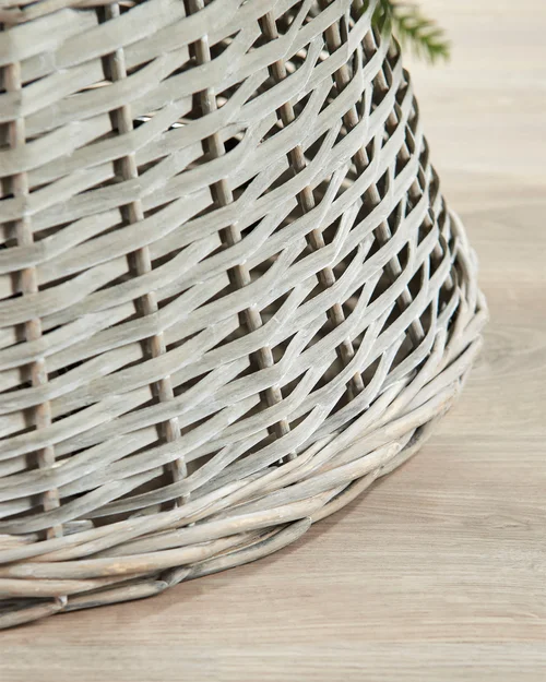WeRChristmas Grey Wicker Rattan Christmas Tree Collar 70 Cm - No Size Image 4