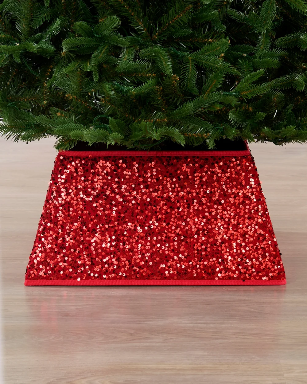 WeRChristmas Red Square Sequin Christmas Tree Collar 36 Cm - No Size Image 2