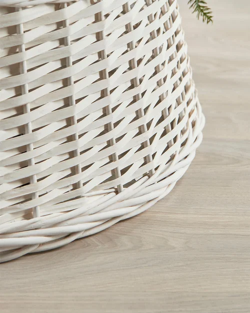 WeRChristmas Off-White Wicker Rattan Christmas Tree Collar 85 Cm - No Size Image 4