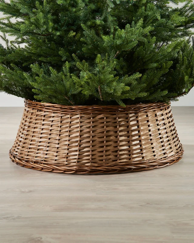 WeRChristmas Natural Brown Wicker Rattan Christmas Tree Collar 85 Cm