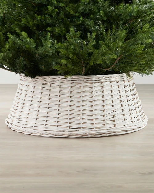 WeRChristmas Off-White Wicker Rattan Christmas Tree Collar 70 Cm - No Size Image 2