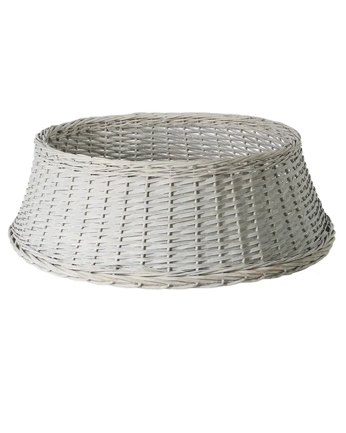 WeRChristmas Grey Wicker Rattan Christmas Tree Collar 85 Cm - No Size Image 1