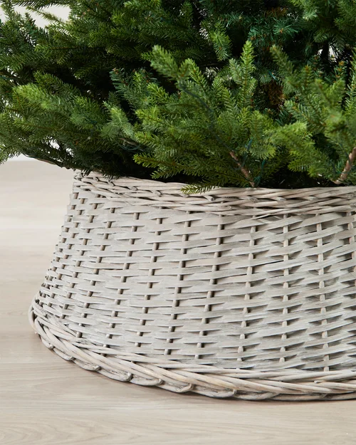 WeRChristmas Grey Wicker Rattan Christmas Tree Collar 85 Cm - No Size Image 3