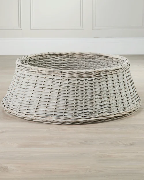 WeRChristmas Grey Wicker Rattan Christmas Tree Collar 85 Cm - No Size Image 5