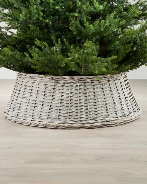 WeRChristmas Grey Wicker Rattan Christmas Tree Collar 85 Cm - No Size Image 2