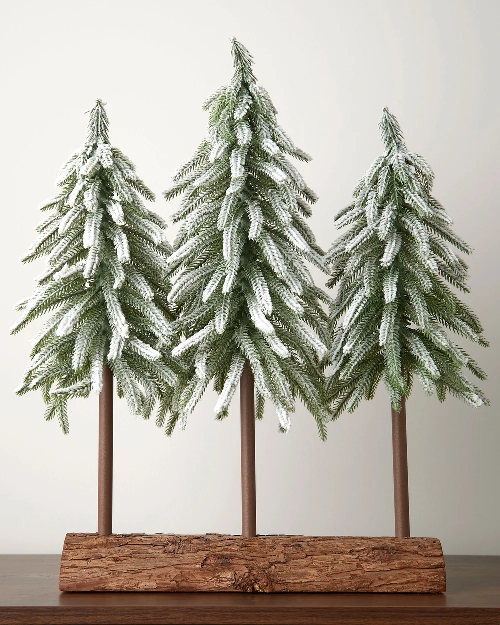 WeRChristmas Snow-Flocked Tree Trio With Log Base 50 Cm - No Size Image 2