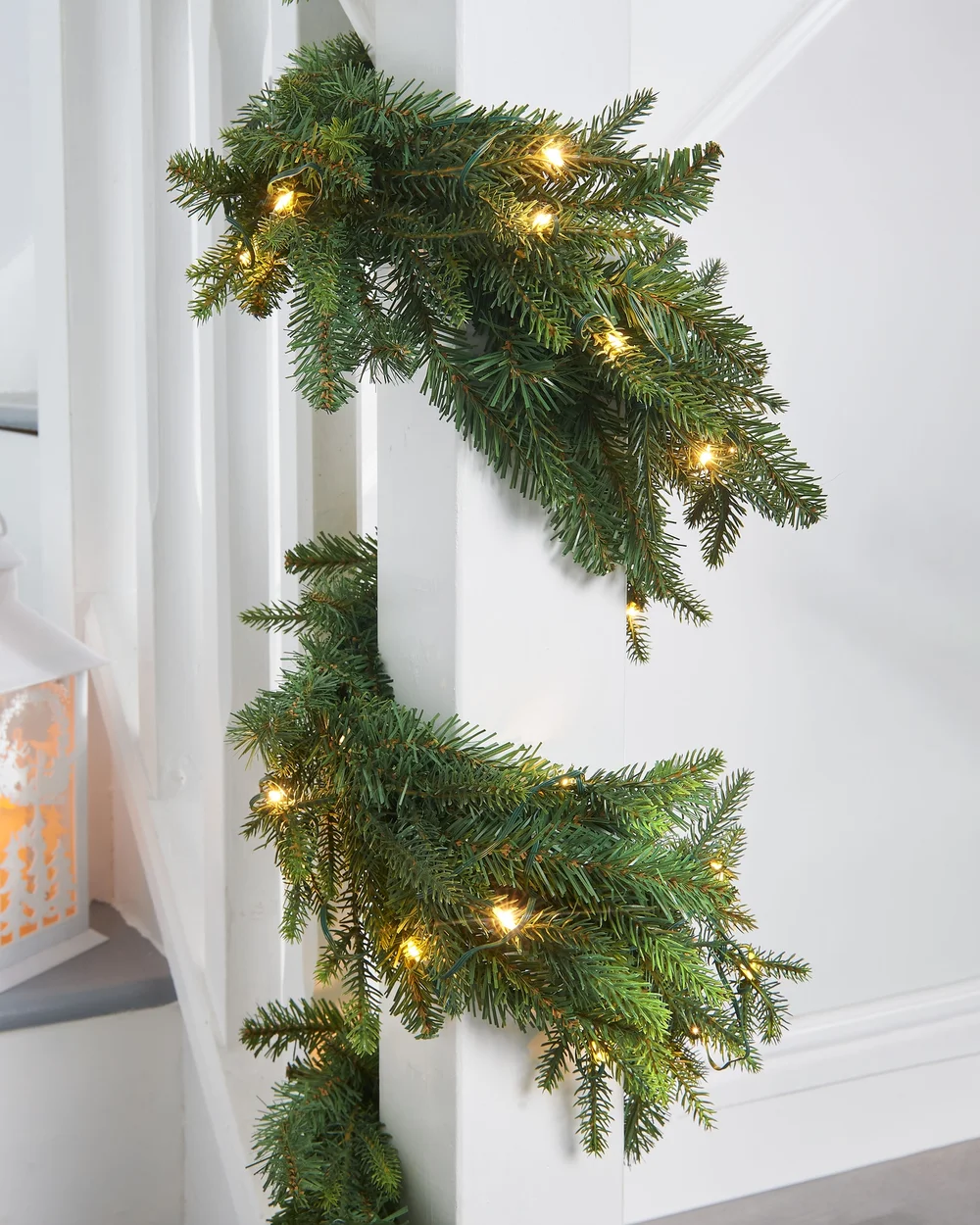 WeRChristmas Green Pre-Lit Douglas Fir Artificial Christmas Garland 150 Warm White Leds 18 Ft - One Size Image 2