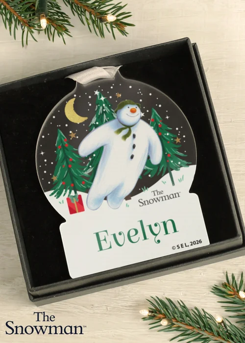 Personalised Memento Company Clear The Snowman Christmas Wishes Acrylic Decoration - One Size Image 2