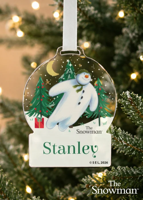 Personalised Memento Company Clear The Snowman Christmas Wishes Acrylic Decoration - One Size Image 1