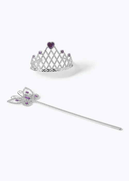 Flitzy Purple Tiara And Crown Set Silver - One Size Image 2