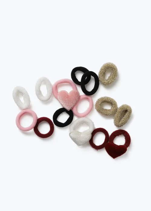 Flitzy Multi Coloured Towelling Hair Bobbles Pack - One Size Image 2