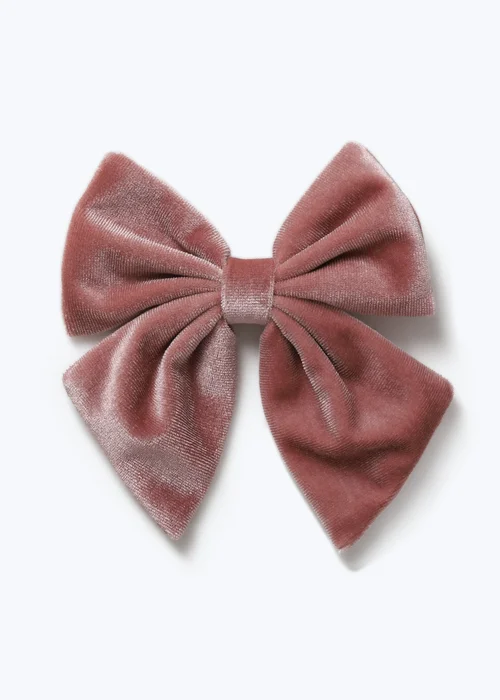 Flitzy Girls Pink Velvet Bow - One Size Image 1