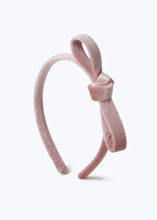 Flitzy Pink Velvet Bow Headband - One Size Image 1