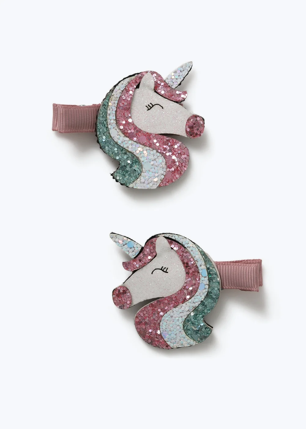 2 Pack Flitzy Pink Unicorn Clips - One Size Image 1