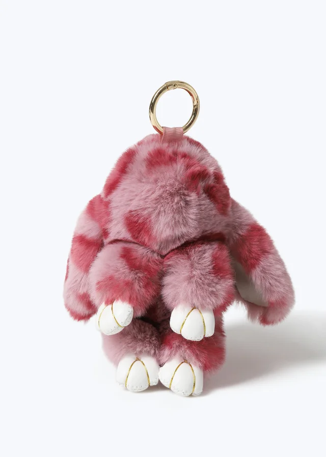Flitzy Pink Leopard Keyring In Pink