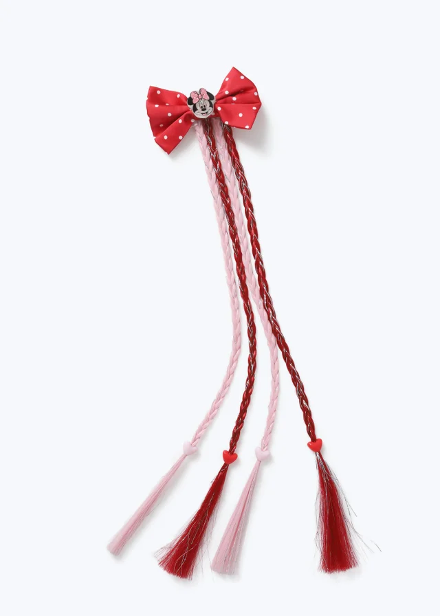 Flitzy Red Minnie Fake Hair Braid Bow
